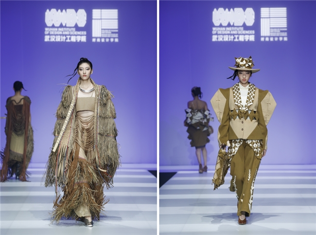 武汉设计工程学院时尚设计学院以《廿章》为主题的毕业设计作品亮相中国国际大学生时装周