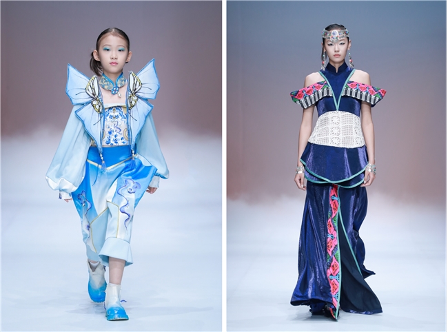 陕西科技大学镐京学院与陕西服装工程学院《丝路·大美山河》主题作品亮相中国国际大学生时装周